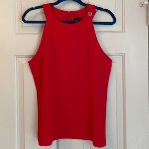 Ann Taylor red halter shell - NWT